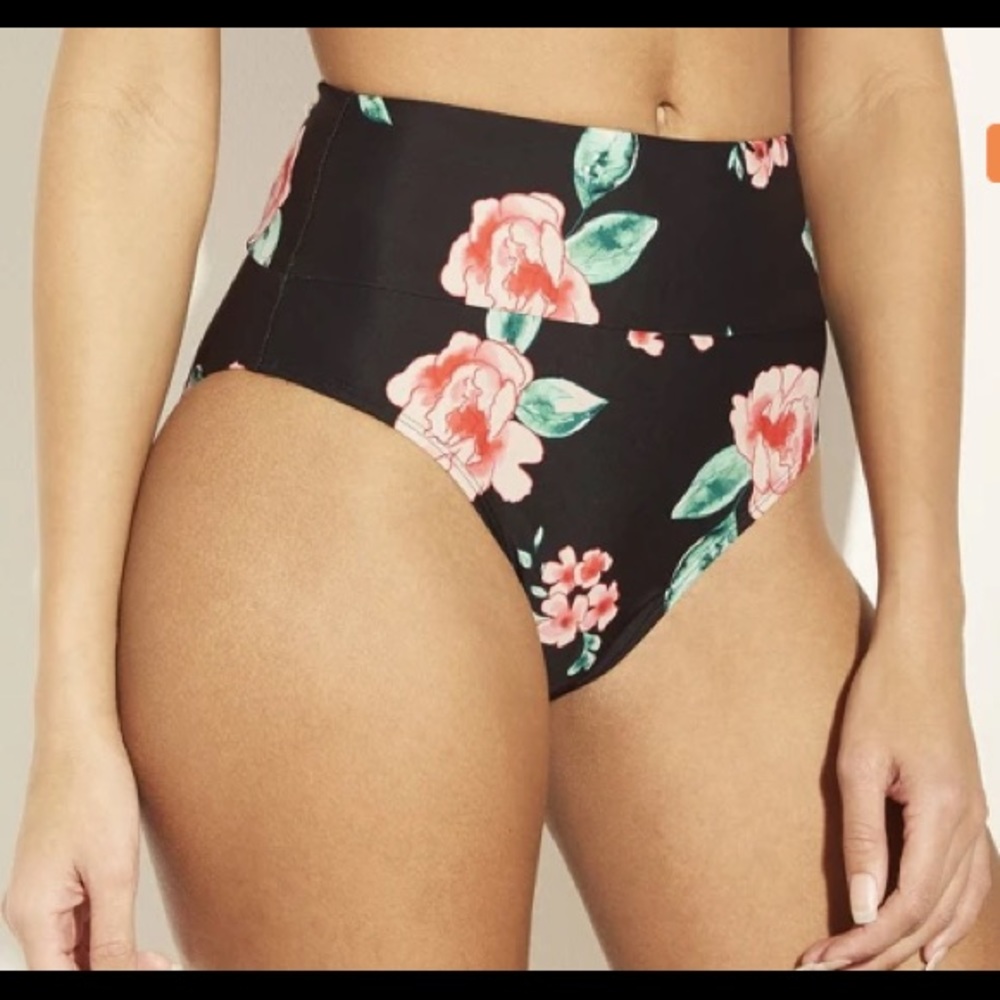 Target Xhilaration High Waist Floral Bikini Bottom